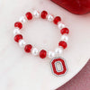 OSU Pearl and Crystal Stretch Bracelet