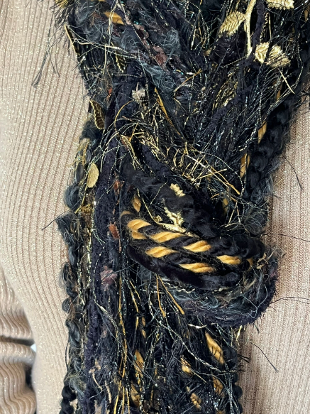 Handmade Black and Gold Scarf