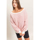 Red Striped Off The Shoulder Sweatshirt (REG)