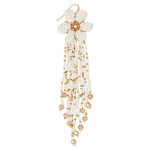 Beaded Flower Fringe Earrings