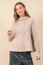 Embo Texture Hoodie Top in Ecru (REG)
