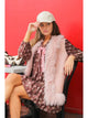 Faux Fur Trim Vest in Mauve (REG)