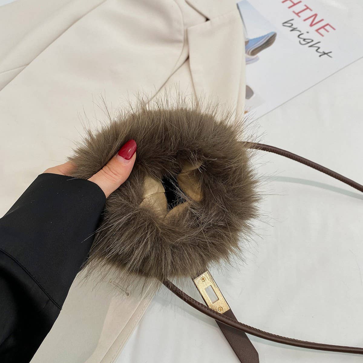Faux Fur Crossbody Bag