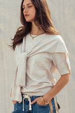Faux Layered Tie-Front Top in White (REG)
