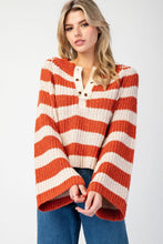 Burnt Orange Striped Bell Sweater (REG)
