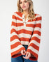 Burnt Orange Striped Bell Sweater (REG)