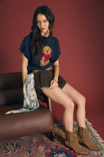 Puppy Scarf Sweater in Navy (REG)