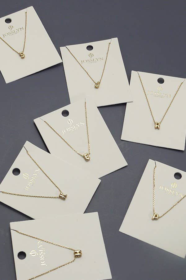 Mini Bubble Letter Initial Necklace