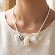 Resin and Metallic Cord Necklace