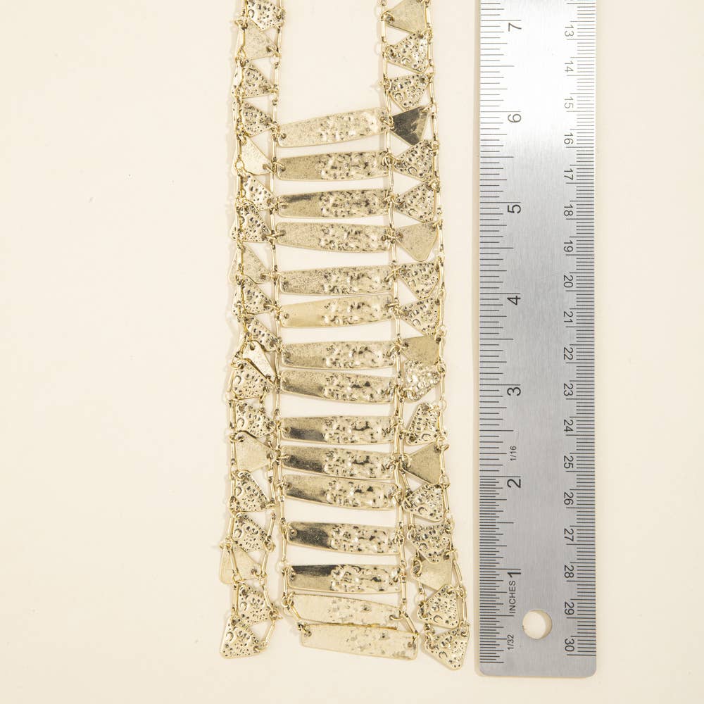Hammered Bar Ladder Necklace