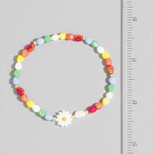 Rainbow Beaded Daisy Bracelet