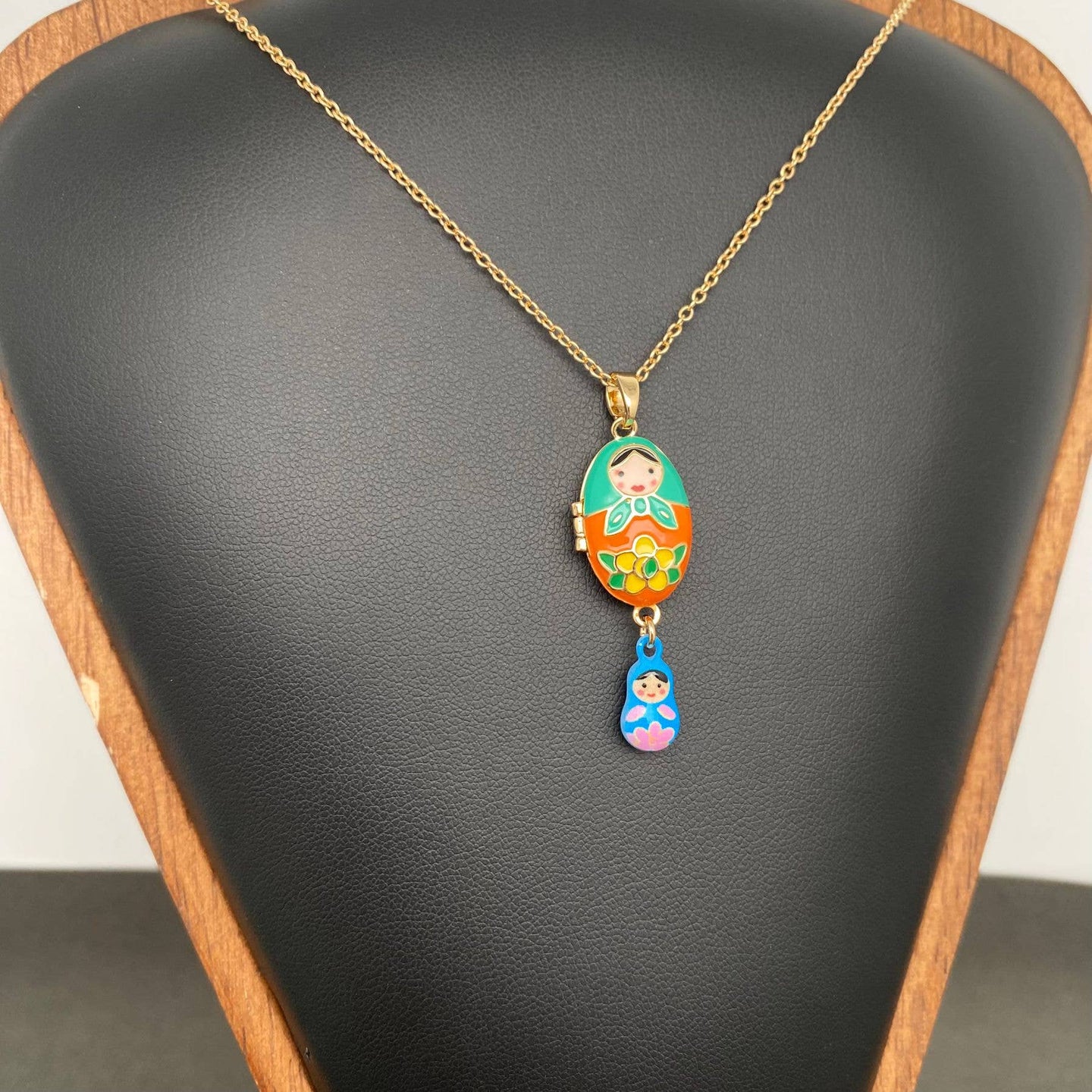 Cute Enamel Locket Necklace