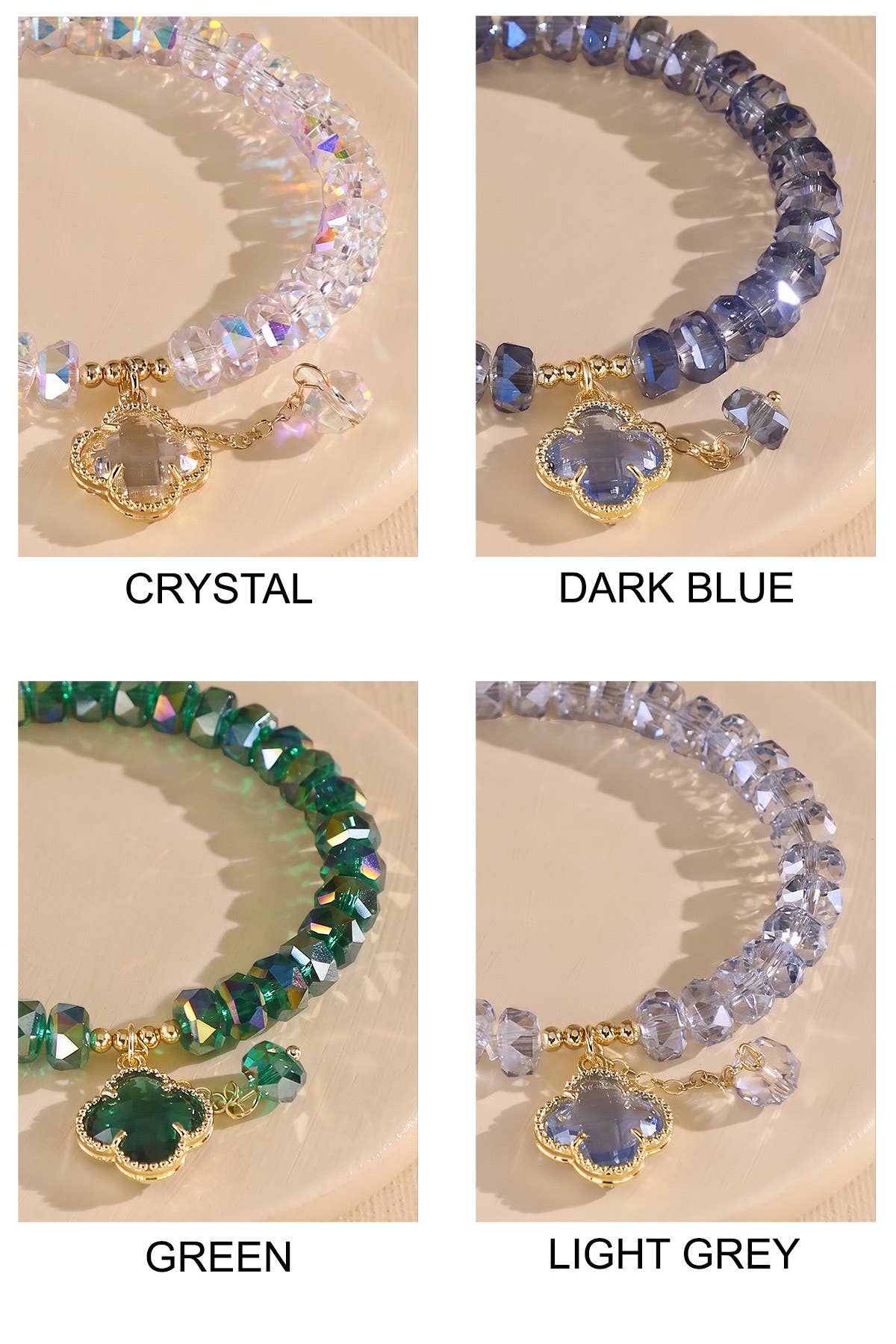 Clover Charm Beaded Bracelet