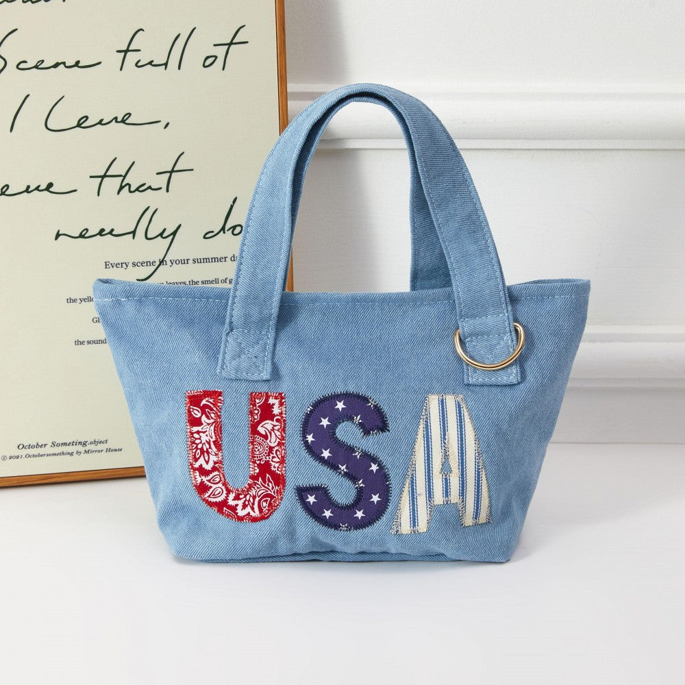 USA Denim Mini Tote Bag