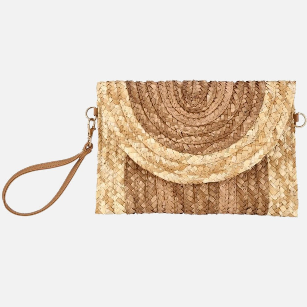 Woven Straw Wristlet Purse