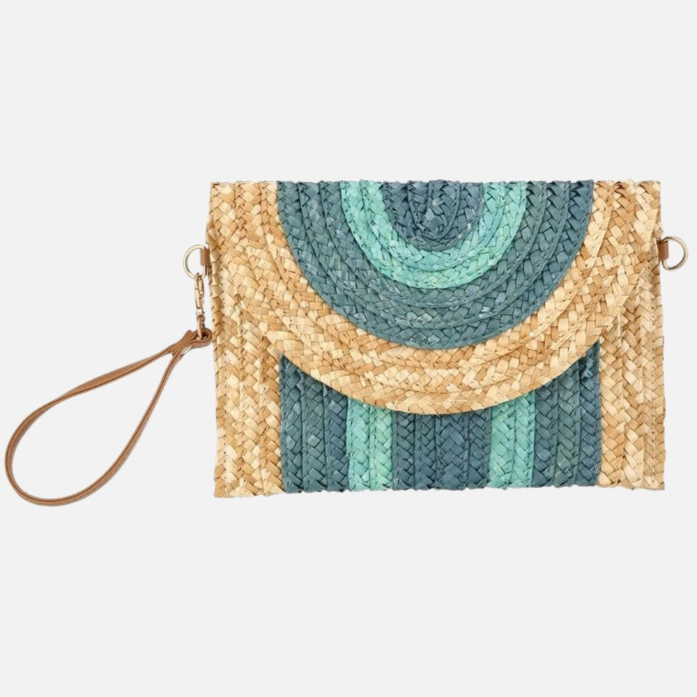 Woven Straw Wristlet Purse