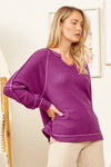 Reverse Stitch Thermal Top in Magenta (REG/PLUS)