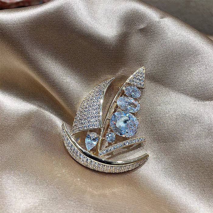 Rhinestone Sailboat Brooch