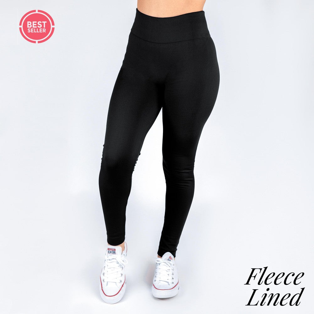 Fleece Lined Leggings in Black (REG/PLUS)
