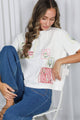 Floral Cross-Stitch Embroidery Top (REG)