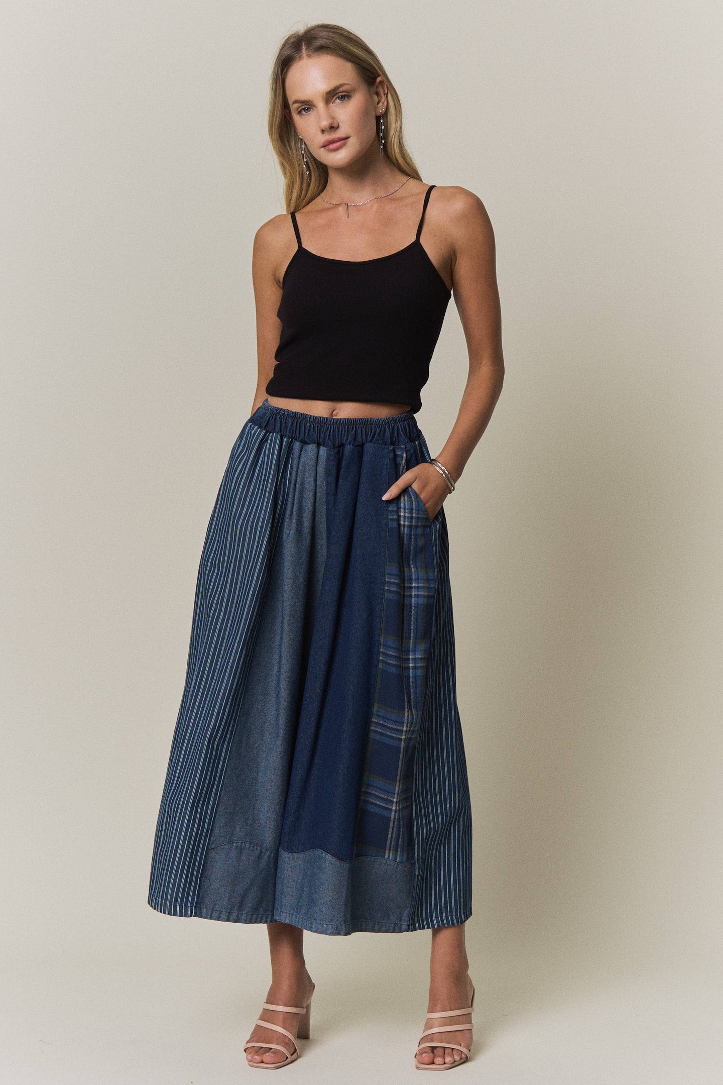 Mixed Media Wide Leg Pants (REG)