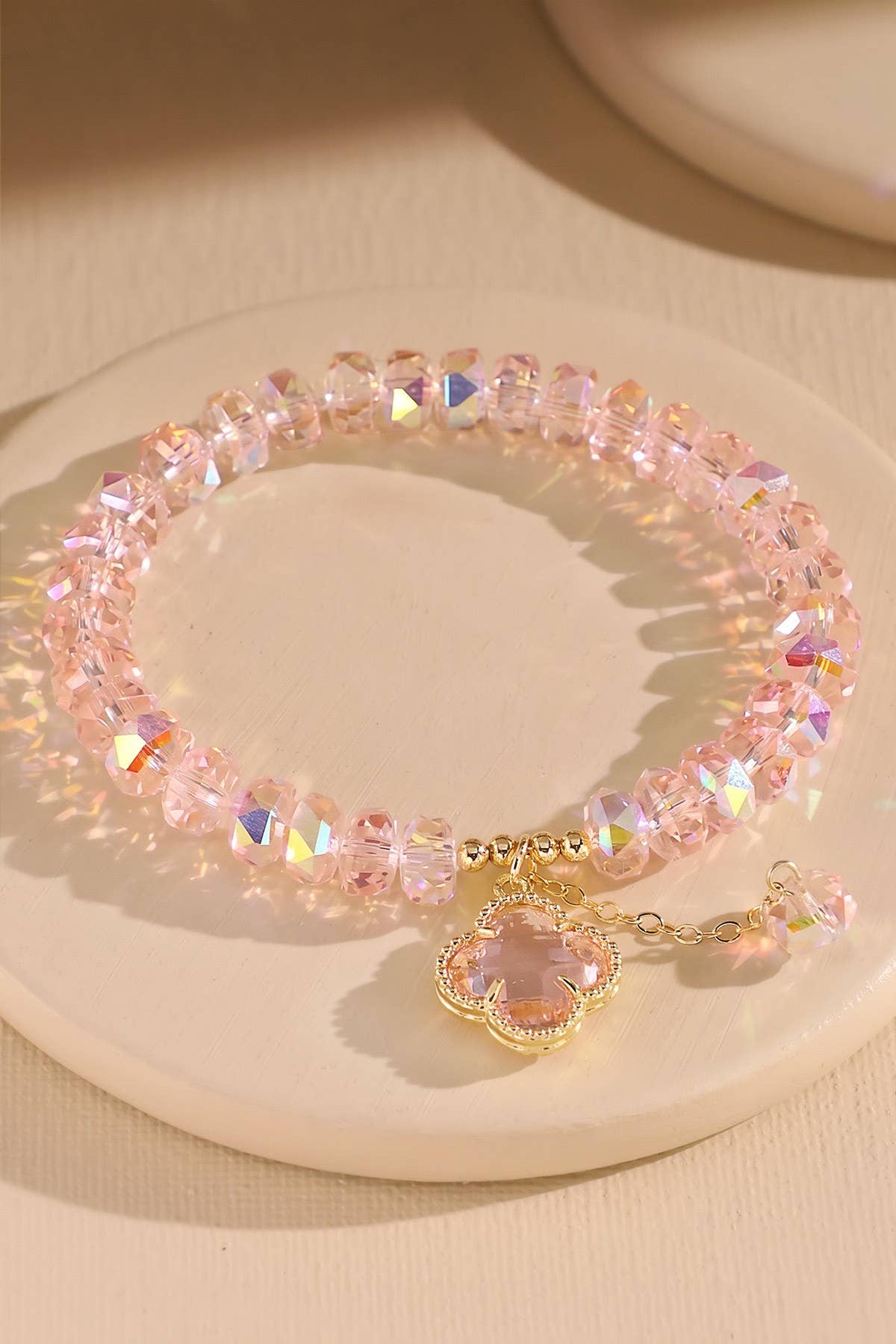 Clover Charm Beaded Bracelet