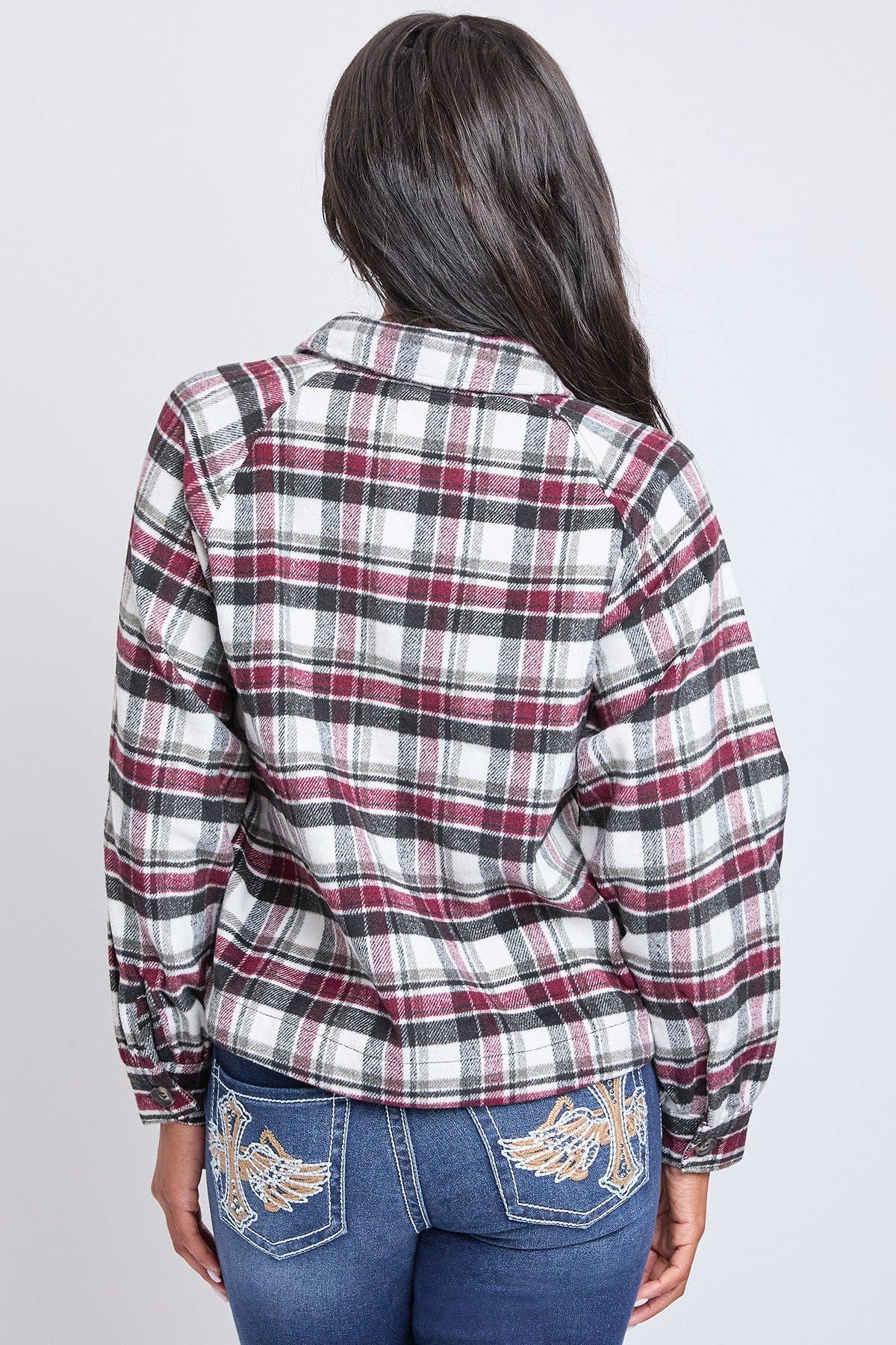 Cropped Boxy Plaid Shacket (REG)
