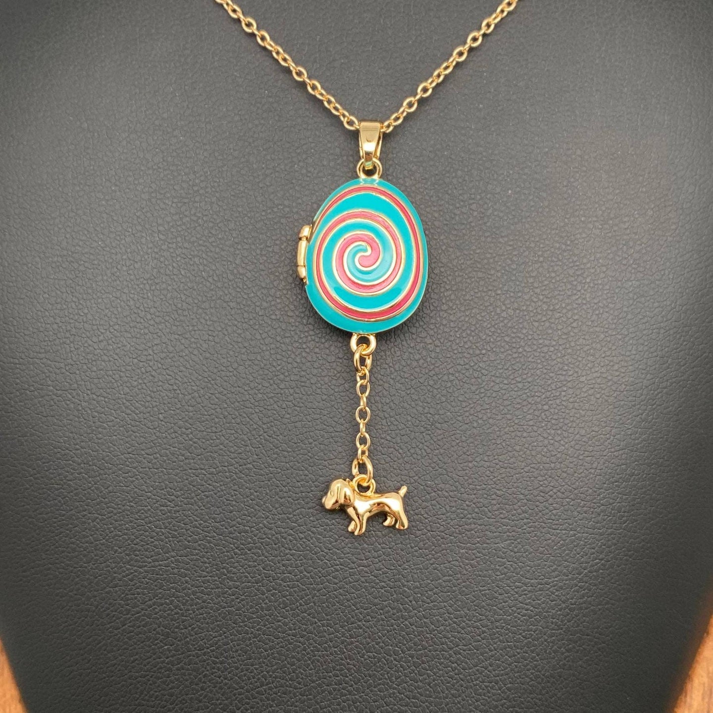 Cute Enamel Locket Necklace