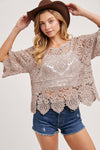 Classy Crochet Lace Top in Latte (REG)