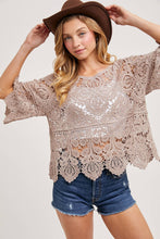 Classy Crochet Lace Top in Latte (REG)