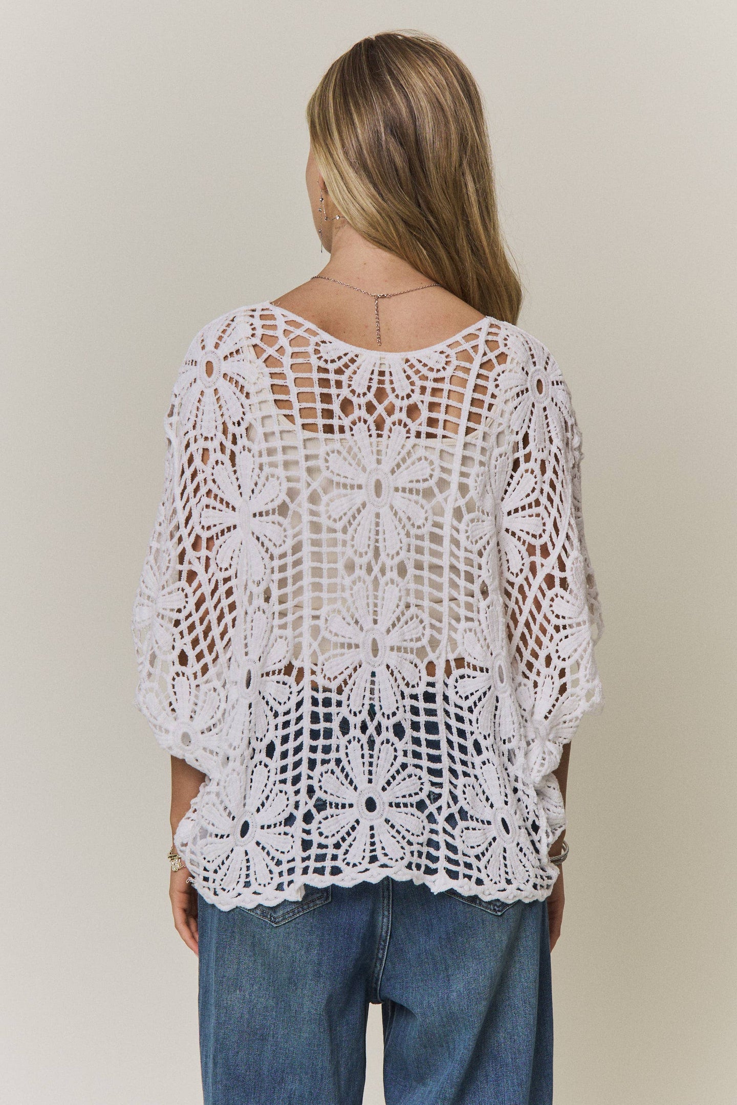 White Daisy Crochet Top (REG)
