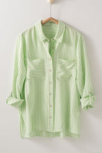 Classic Striped Button Top in Lime (REG)