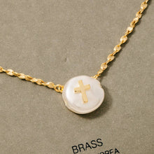 Cross On Pearl Necklace