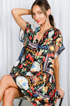 Black Multi Print Mini Dress (REG)