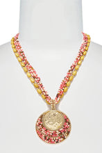 Seed Beaded Disc Necklace