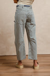 Striped Twill Barrel Pants in Navy (REG)