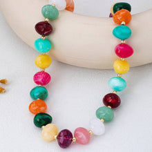 Mutli Color Resin Pebble Necklace