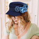 Denim Flower Newsboy Hat