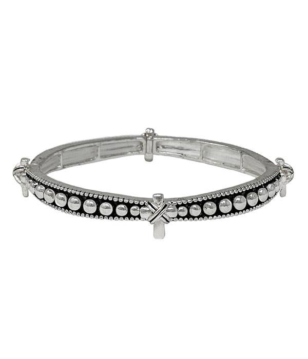 Textured Cross Stretch Bracelet