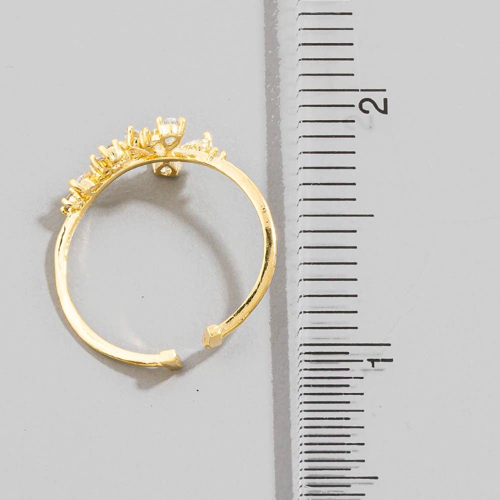 CZ Flower Adjustable Ring