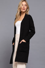 Long Length Open Cardigan in Black (REG)