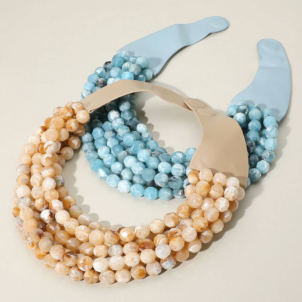 Marbled Bead Magnetic Necklace