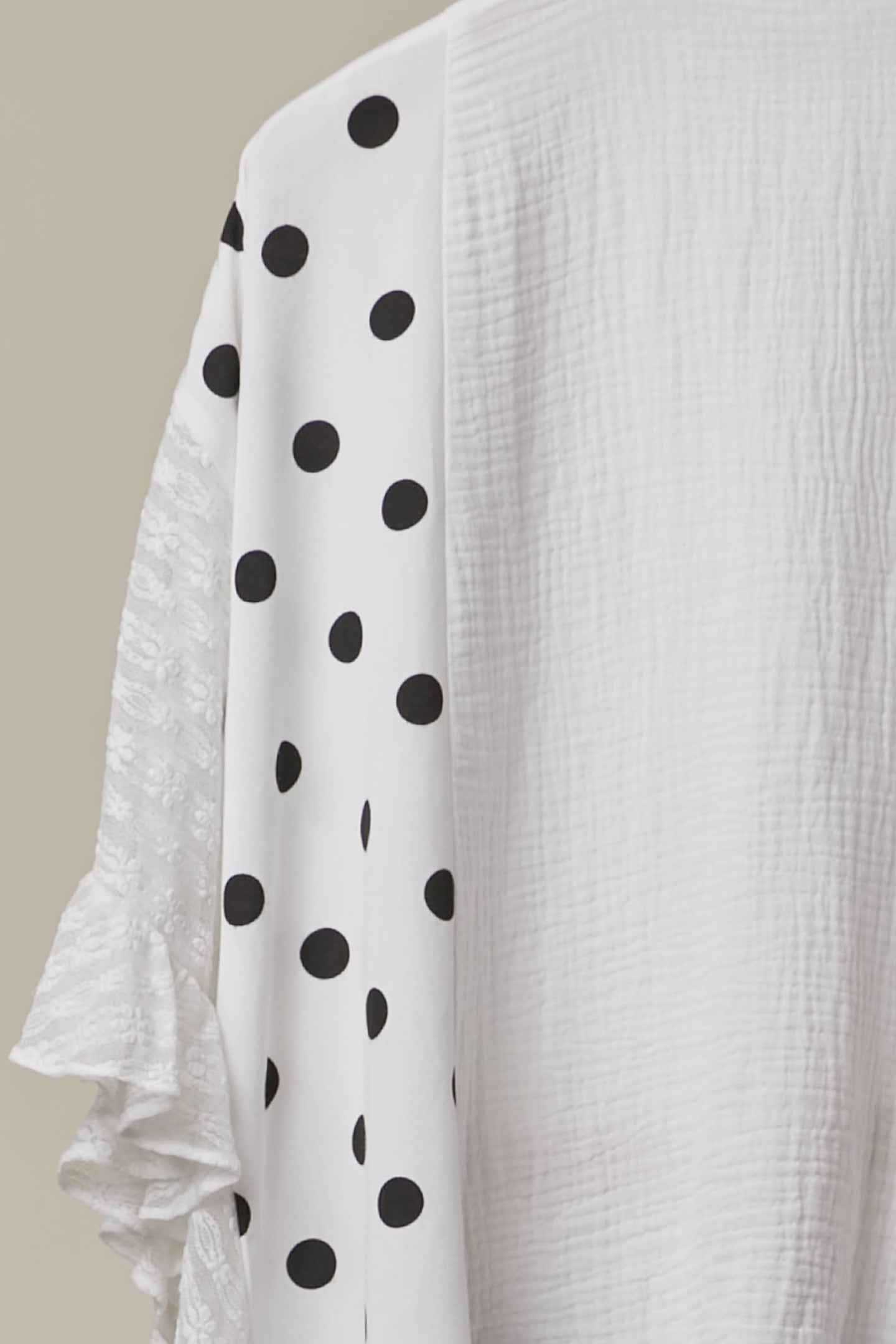 Polka Dot Lace Button Down Top (REG)