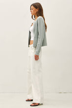 Chunky Knit Open Cardigan in Seafoam (REG)