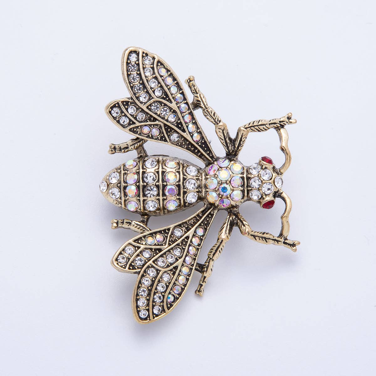 Antique CZ Bee Brooch