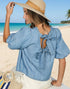 Back Bow Chambray Top (REG)