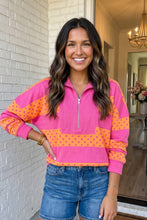 Polka Dot Stripe Pullover Top in Pink (REG)