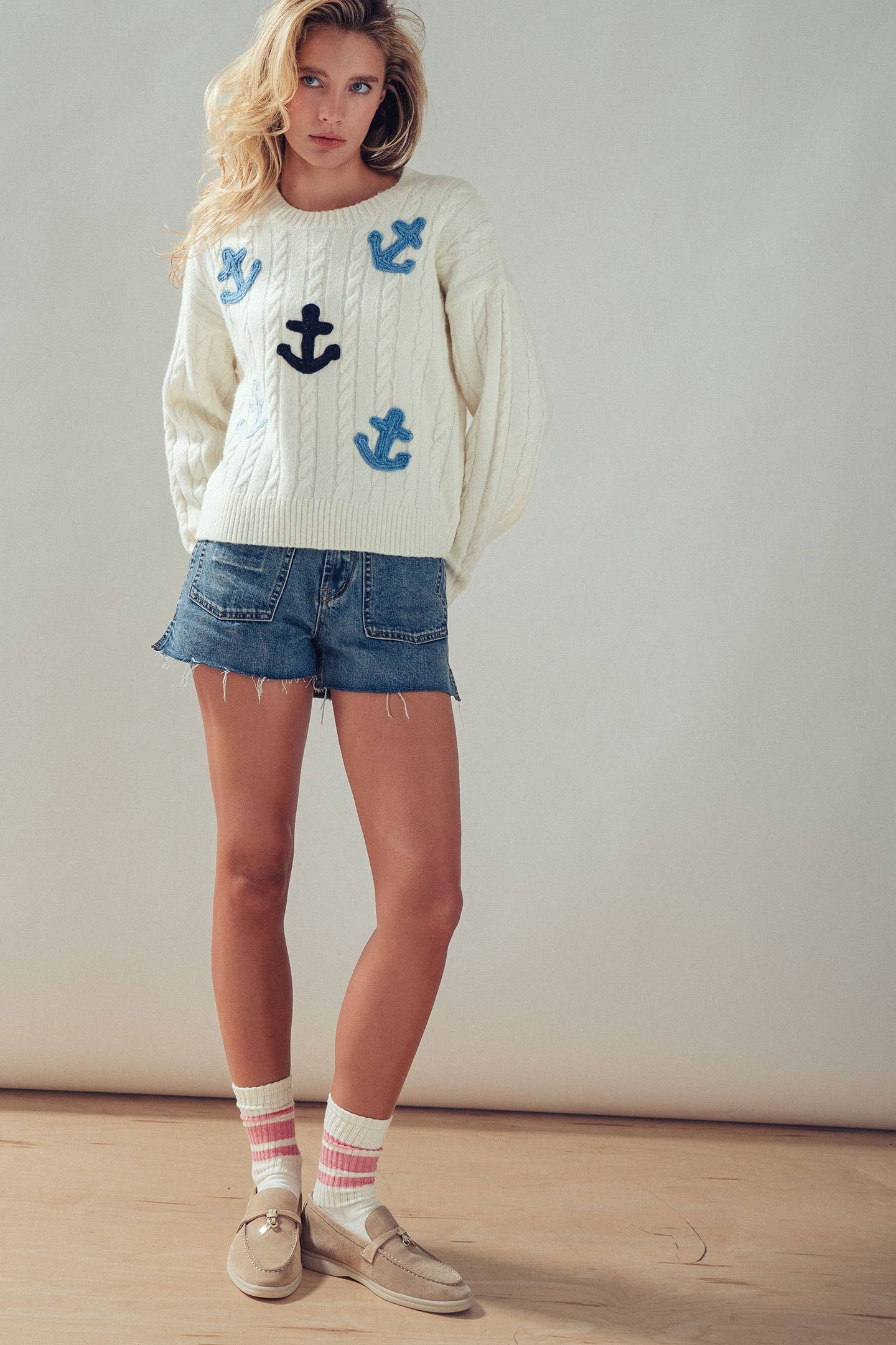 Nautical Anchor Cable Sweater (REG)