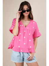 Darling Daisy V-Neck Top in Pink (REG)