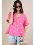 Darling Daisy V-Neck Top in Pink (REG)